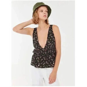 Urban Outfitters Floral Babydoll Top Size Large